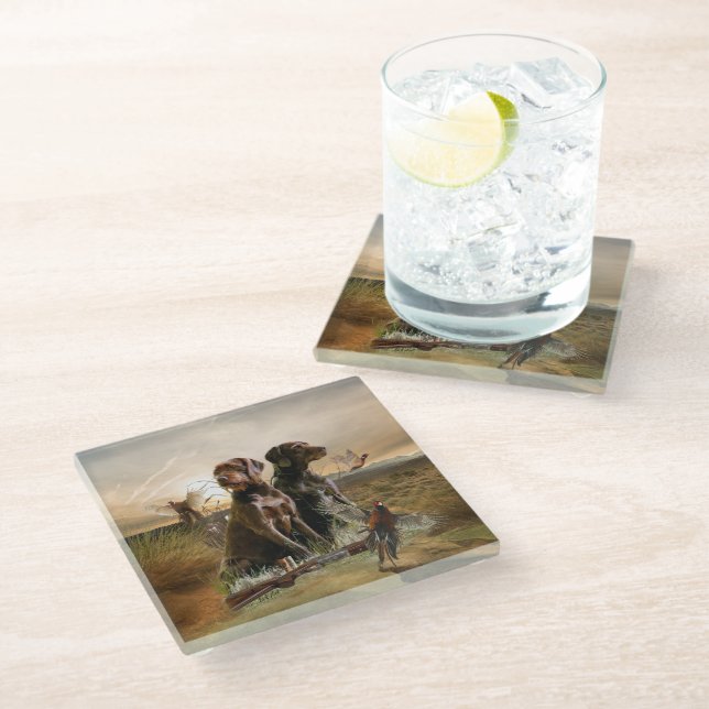 The Pudelpointer   Glass Coaster (Angled)