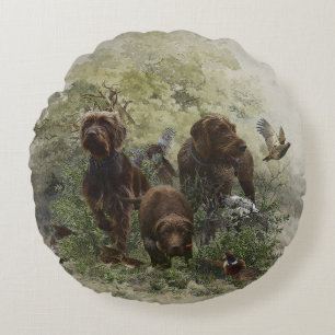 The Pudelpointer Round Cushion