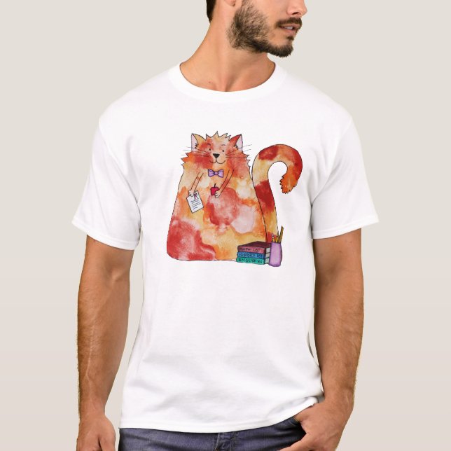 The Puff Cat Teacher T-Shirt (Front)