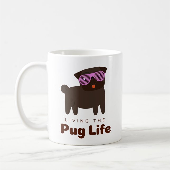The Pug Life Mug (Pink) (Left)