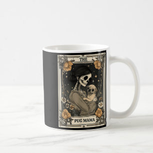 The Pug Mama Skeleton Tarot Card Vintage Puppy Dog Coffee Mug