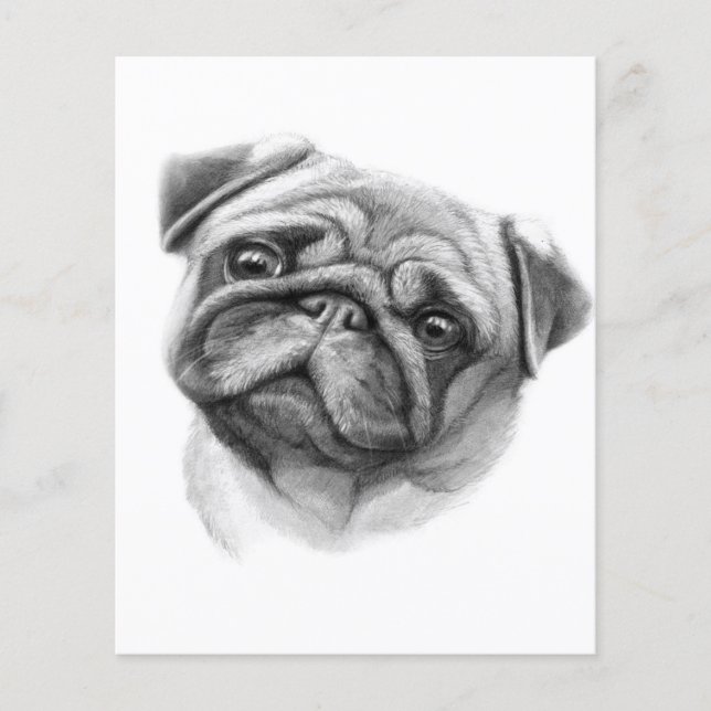 The Pug Portrait | Cute Pug Dog Face Flyer (Front)