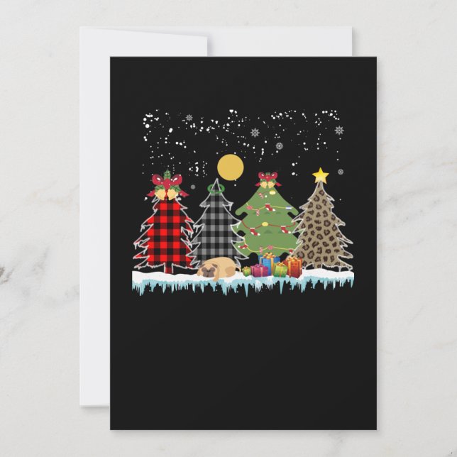 the pug sleeps during the Christmas season Invitation (Front)