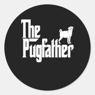 The Pugfather Cute Dog Classic Round Sticker