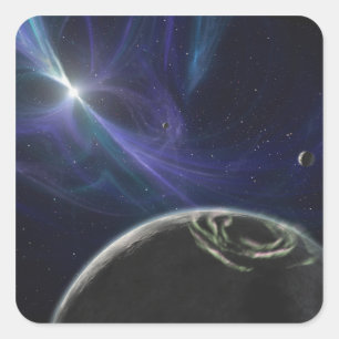 The pulsar planet system square sticker