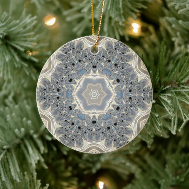 The Pulse of a Fractal Dream  Ceramic Ornament (Tree)