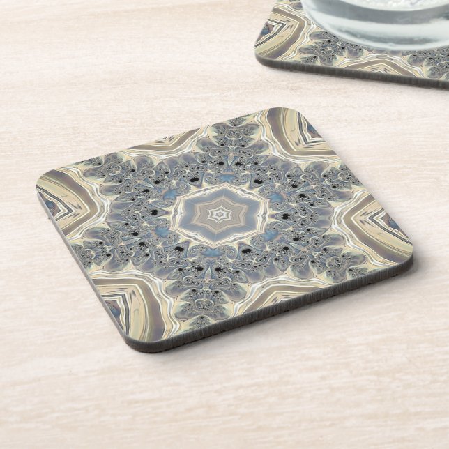 The Pulse of a Fractal Dream Plastic Coaster (Left Side)