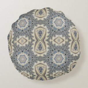 The Pulse of a Fractal Dream Round Cushion
