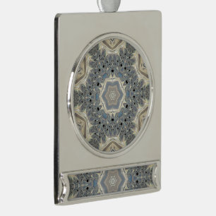 The Pulse of a Fractal Dream Silver Plated Banner Ornament