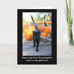 The Pumpkin Guardian Cat Halloween Humour Card