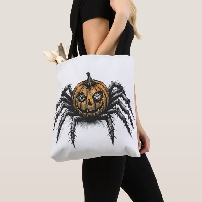 The Pumpkin-Headed Crawler Tote Bag (Close Up)
