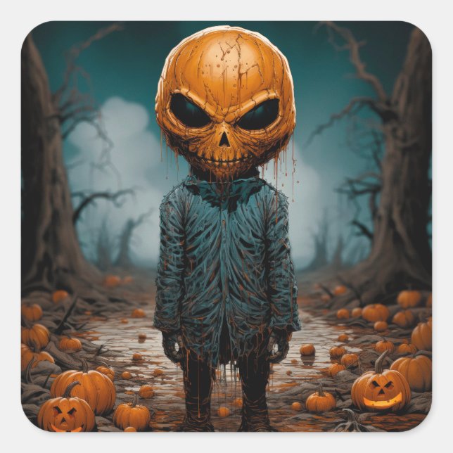 The Pumpkin Man Square Sticker (Front)