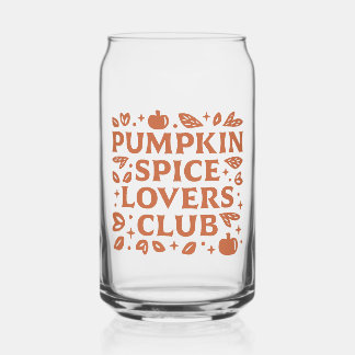 The Pumpkin Spice Lovers Club Can Glass