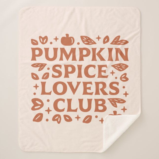 The Pumpkin Spice Lovers Club Sherpa Blanket (Front)