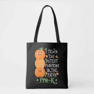 The Pumpkins In Patch Pre K Halloween Teacher Tote Bag