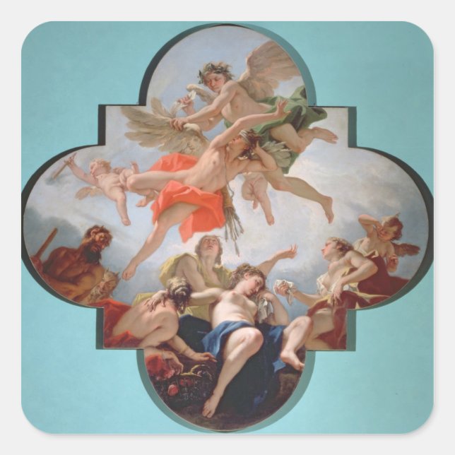 The Punishment of Cupid (oil on canvas) Square Sticker (Front)