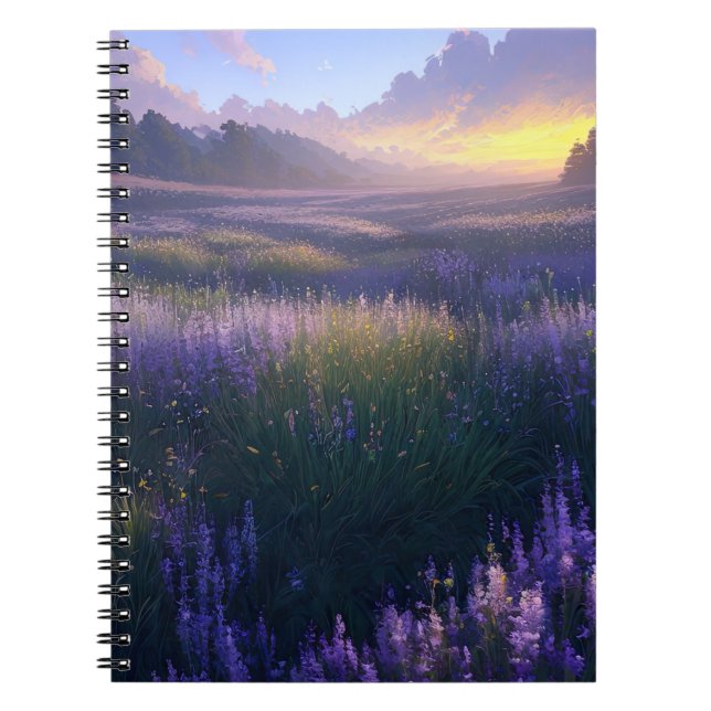 The Purple Meadow at Sunset Notebook (Front)