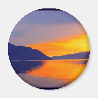 The Purple Sunset on Lake Pend Orielle Set Magnet