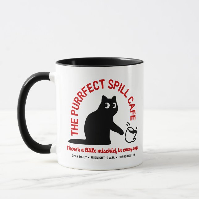 The Purrfect Spill Cafe 11 oz. Combo Mug (Left)