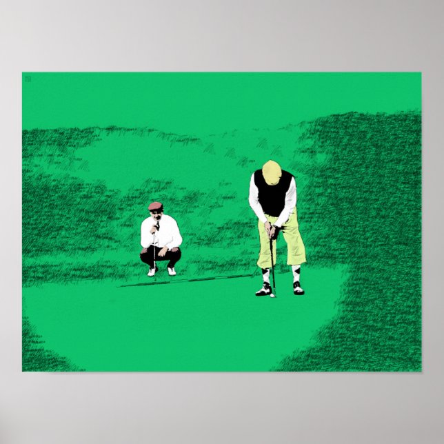 The Putt - Original Golf Art Print (Front)