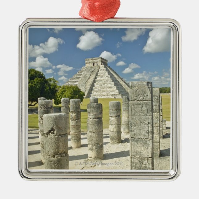 The Pyramid of Kukulkan Metal Tree Decoration (Front)