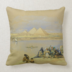 The Pyramids at Giza, near Cairo (w/c) Cushion