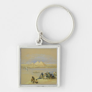 The Pyramids at Giza, near Cairo (w/c) Key Ring