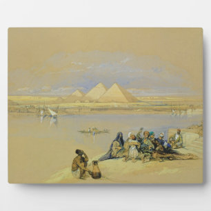 The Pyramids at Giza, near Cairo (w/c) Plaque