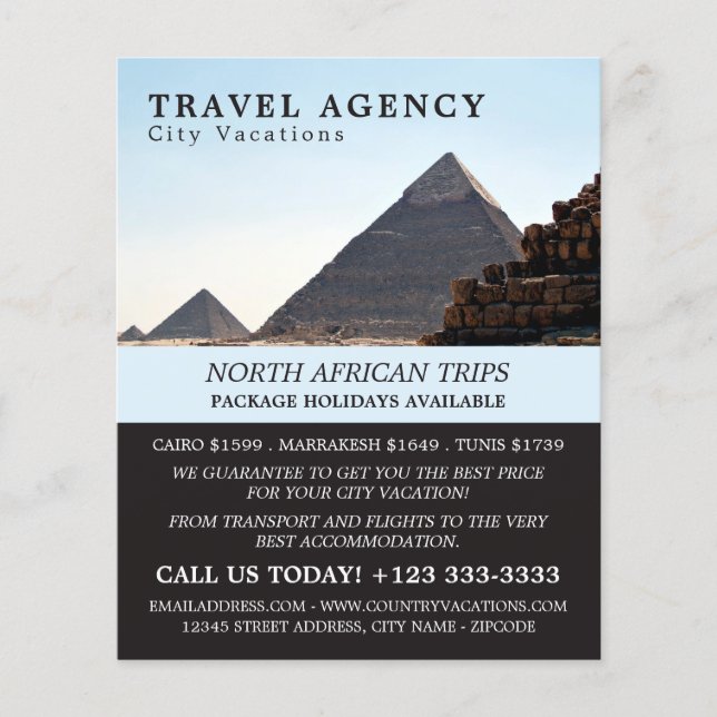 The Pyramids Of Giza, Cairo, Travel Agency Advert Flyer (Front)