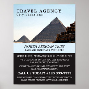 The Pyramids Of Giza, Cairo, Travel Agency Advert Poster
