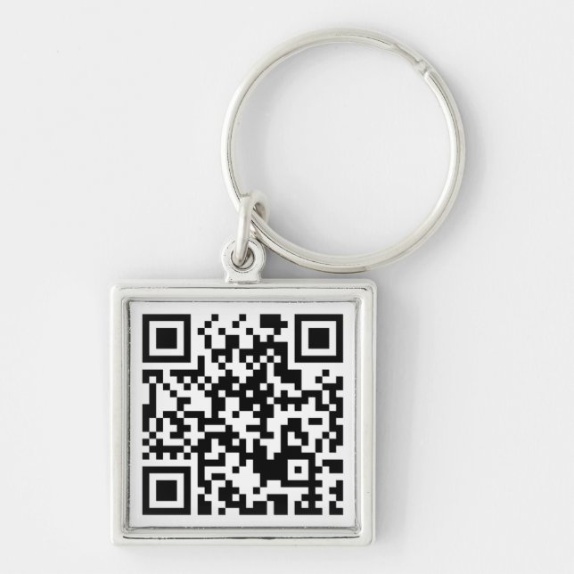 The QR Code Modern Business Card Key Ring (Front)