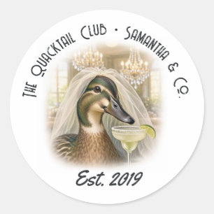 The Quacktail Club Preppy Lake Bachelorette Classic Round Sticker