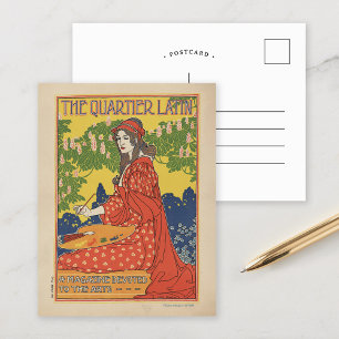The Quartier Latin 1890 Vintage Magazine Postcard