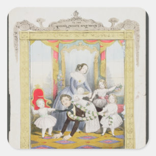 The Queen and Prince Albert at Home Square Sticker