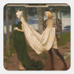 The Queen and the Page by Marianne Stokes Square Sticker