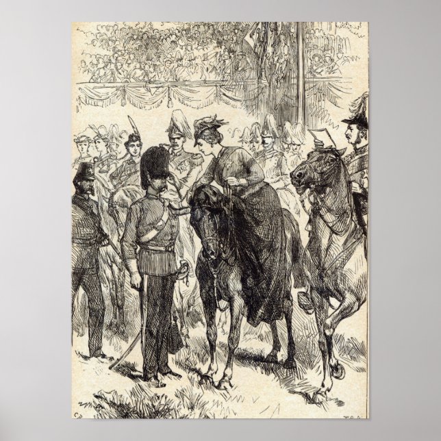 The Queen distributing Victoria Crosses Poster (Front)