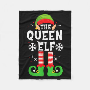 The Queen Elf Christmas Family Matching Pajamas Qu Fleece Blanket