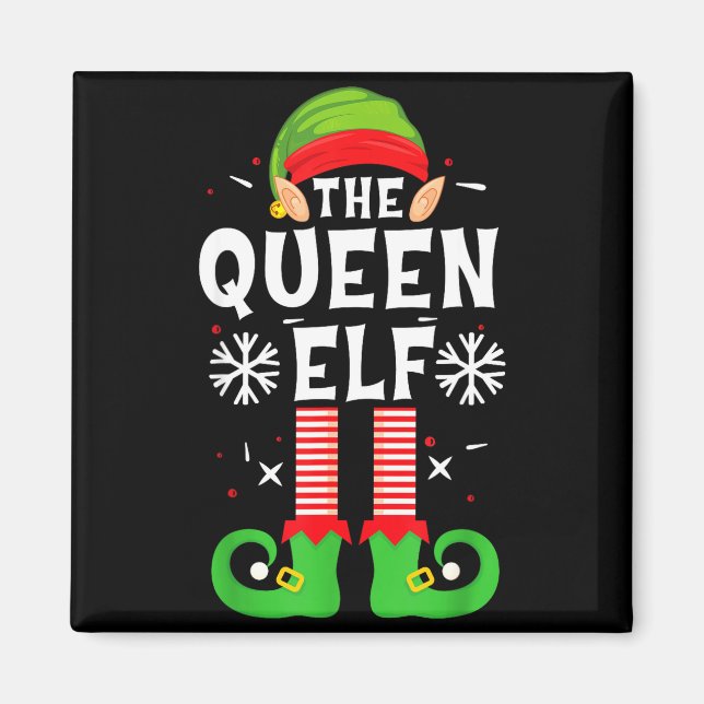 The Queen Elf Christmas Family Matching Pajamas Qu Magnet (Front)