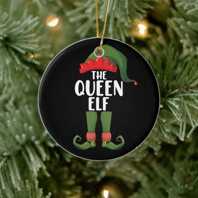 The Queen Elf Matching Family Christmas Women Ceramic Ornament (Tree)