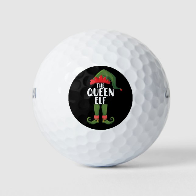 The Queen Elf Matching Family Christmas Women Golf Balls (Front)