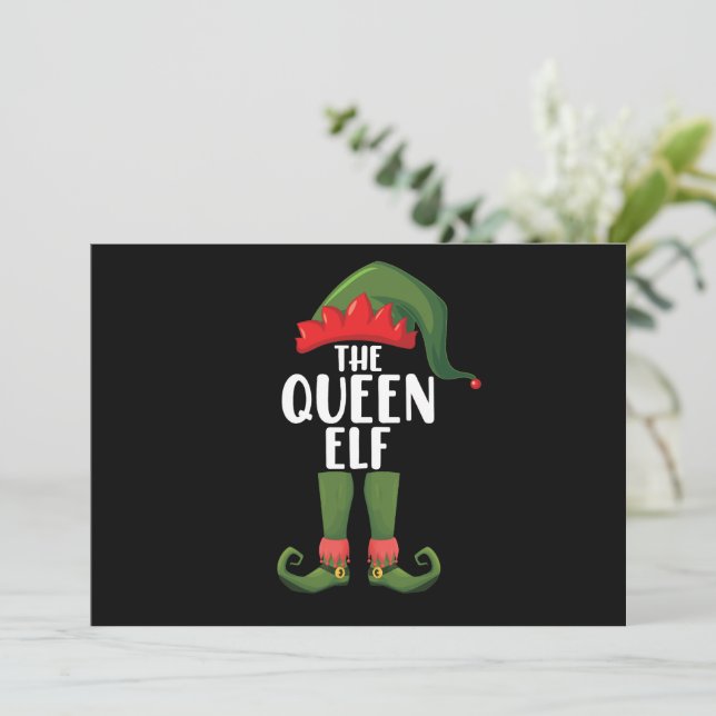The Queen Elf Matching Family Christmas Women Invitation (Standing Front)