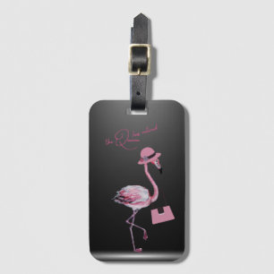 The Queen Has Retired Classy Chic Pink Flamingo Luggage Tag