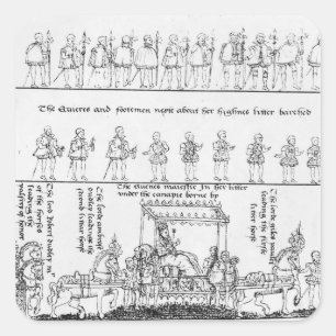 The Queen in her Litter Square Sticker