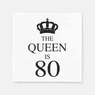 The Queen Is 80 Napkin