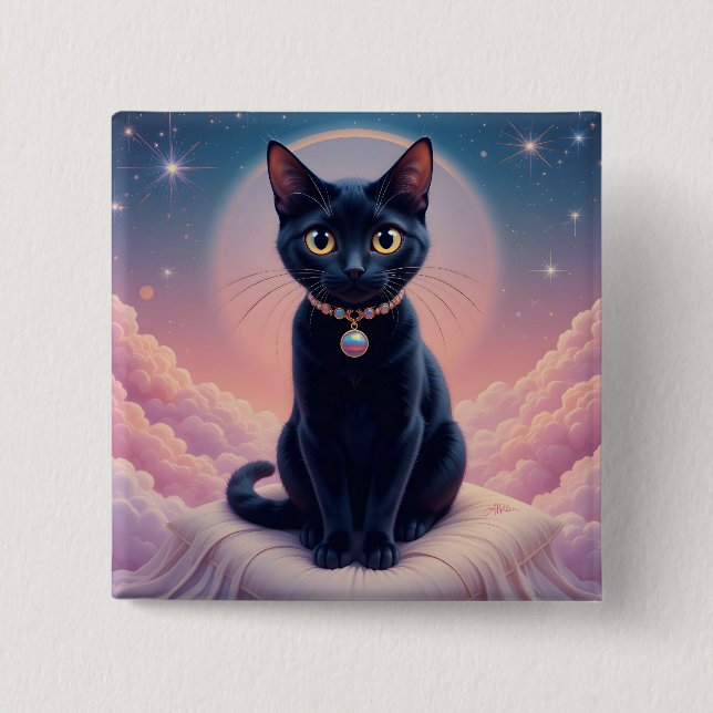The Queen Of Black Cat Heaven 15 Cm Square Badge (Front)