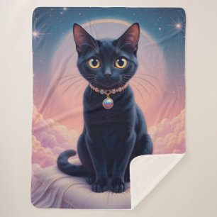 The Queen Of Black Cat Heaven Sherpa Blanket