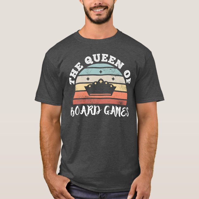 The Queen Of Board Games Mother s Day s retro T-Shirt (Front)