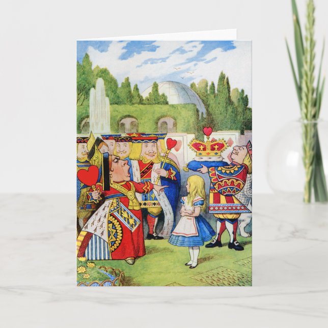 THE QUEEN OF HEARTS AND ALICE IN WONDERLAND CARD (Front)