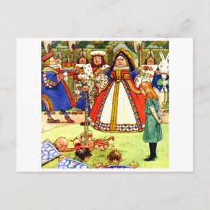 The Queen of Hearts and Alice in Wonderland Postcard