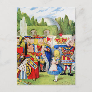 THE QUEEN OF HEARTS AND ALICE IN WONDERLAND POSTCARD